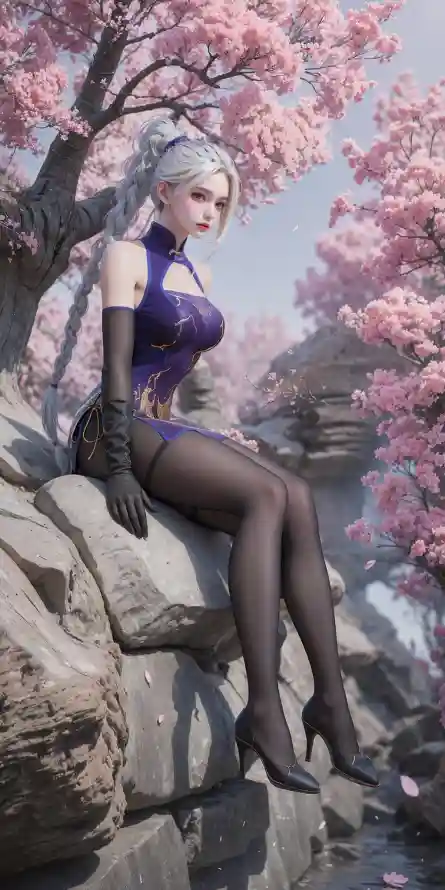 4k岩石壁纸 - 樱花 - 黑丝 - 季莹莹「哲风壁纸」