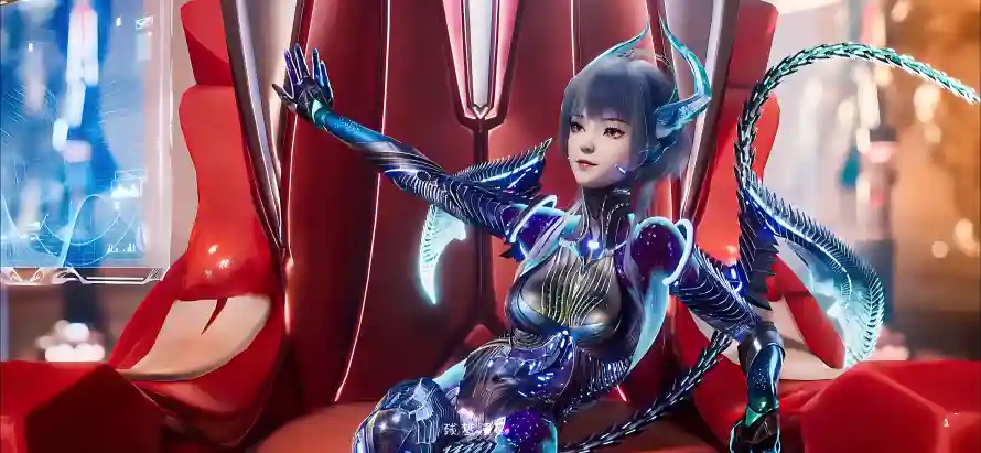 4k姑妈壁纸 - 机甲 - 科幻 - 蓝发「哲风壁纸」