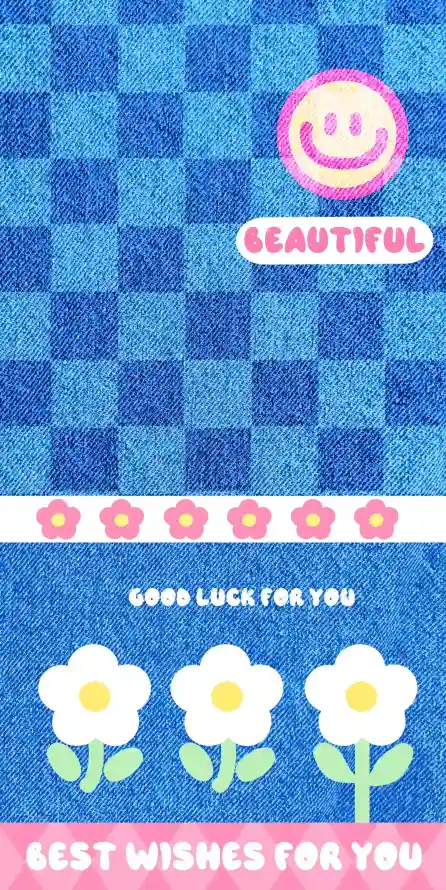 4k卡通壁纸 - 笑脸 - 花朵 - 蓝色「哲风壁纸」