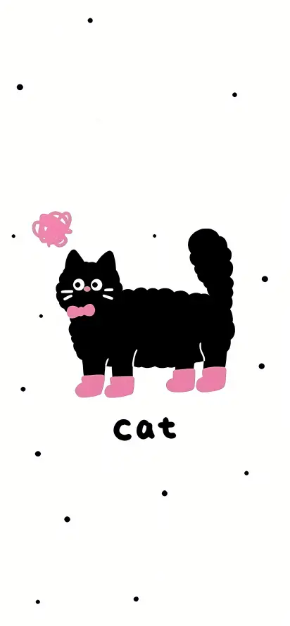 4k卡通壁纸 - 猫 - 可爱 - 简约「哲风壁纸」