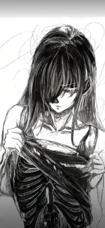 4k漫画壁纸 - 骨骼 - 黑白 - 二次元「哲风壁纸」