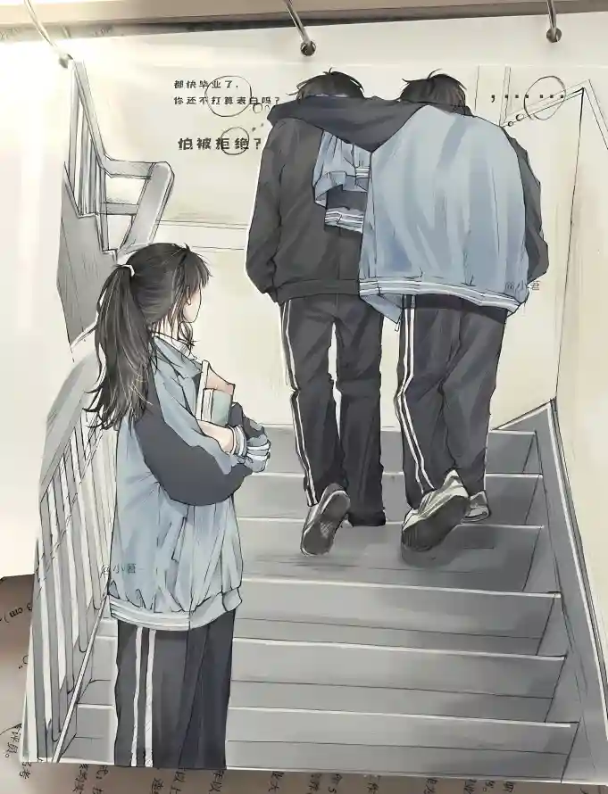 4k手绘壁纸 - 暗恋 - 校园 - 校服「哲风壁纸」