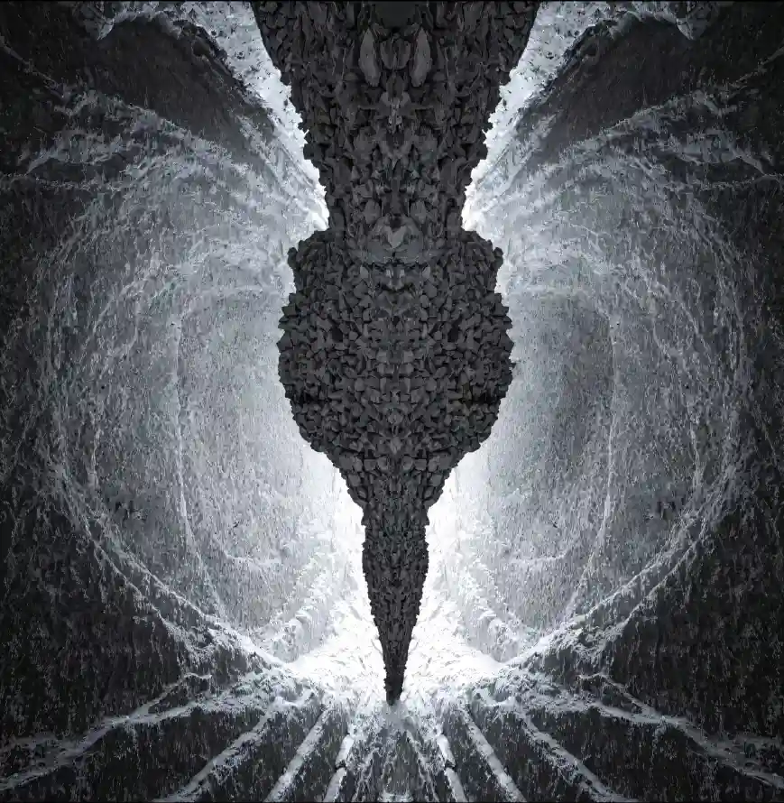 4k对称壁纸 - 深渊 - 爱心 - 石核「哲风壁纸」