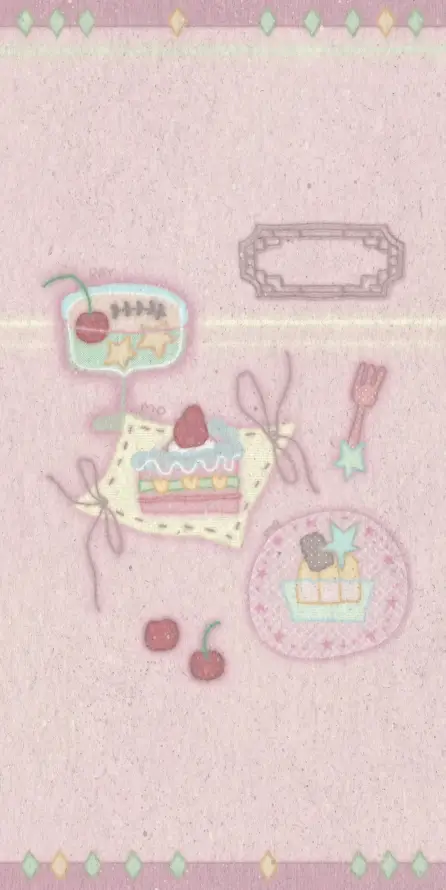 4k可爱壁纸 - 手绘 - 樱桃 - 甜点「哲风壁纸」