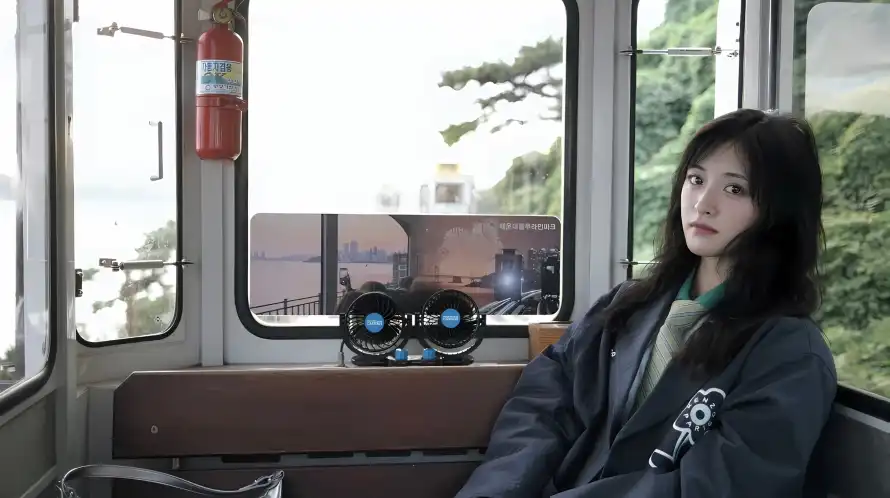 2k坐姿壁纸-深色外套 - 沈月-窗外风景热门的壁纸「哲风壁纸」