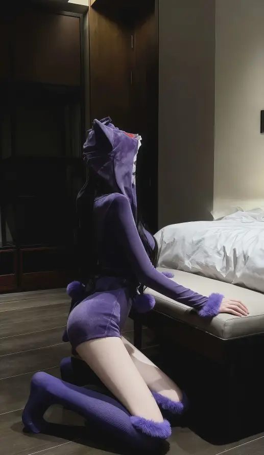 4k兔耳壁纸 - 卧室 - 性感 - 紫色「哲风壁纸」