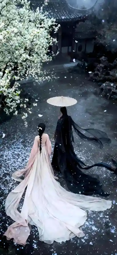 4k古装壁纸 - 古风 - 背影 - 花瓣「哲风壁纸」