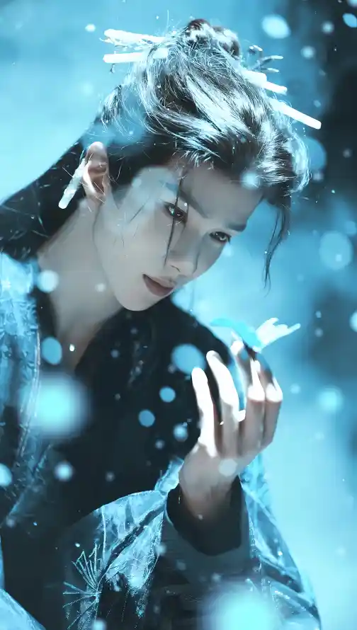 4k发簪壁纸 - 古装 - 古风 - 蓝色「哲风壁纸」