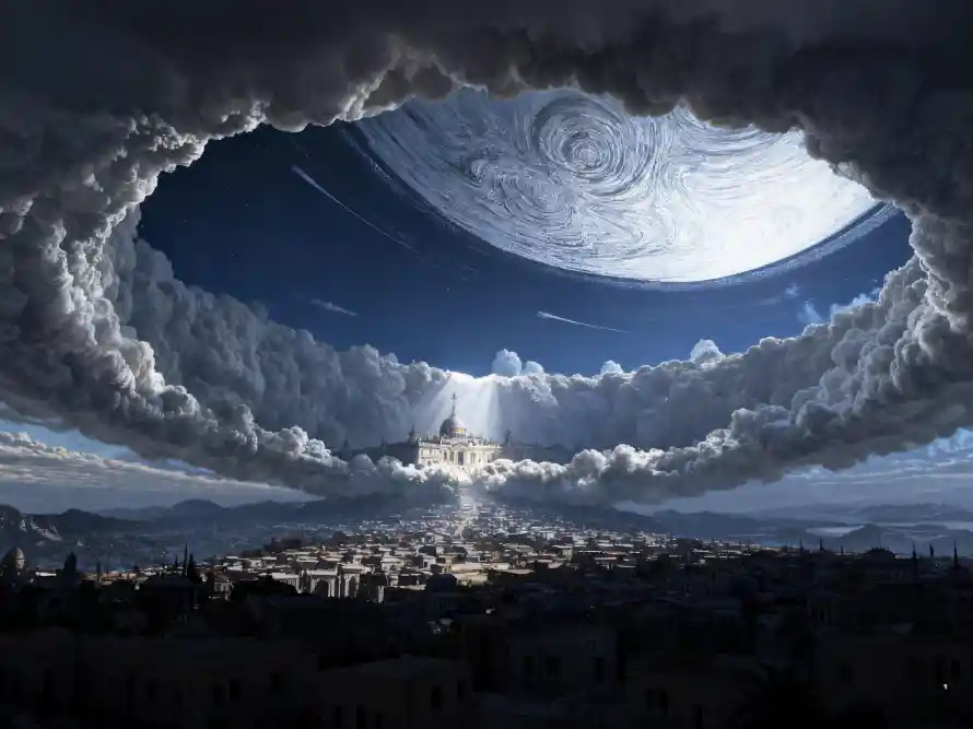 4k云城壁纸 - 云漩涡 - 环形云 - 巨型天体「哲风壁纸」