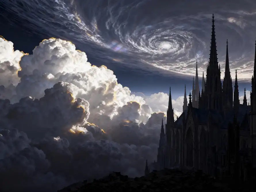 4k云城壁纸 - 云海 - 云漩涡 - 哥特城堡「哲风壁纸」 4k云城壁纸 - 云海 - 云漩涡 - 哥特城堡「哲风壁纸」