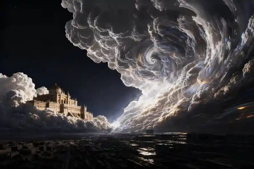 4k云城壁纸 - 云浪 - 城堡 - 夜空「哲风壁纸」 4k云城壁纸 - 云浪 - 城堡 - 夜空「哲风壁纸」