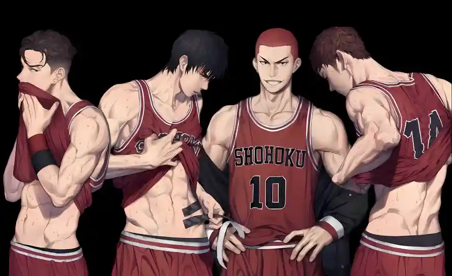 4k肌肉壁纸 - 流川枫 - 篮球服 - 樱木花道「哲风壁纸」