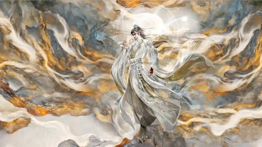 4k云雾壁纸 - 古风 - 玄幻 - 白衣「哲风壁纸」