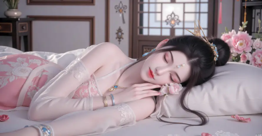 4k卧床壁纸 - 妖神记 - 应月茹 - 中式背景「哲风壁纸」