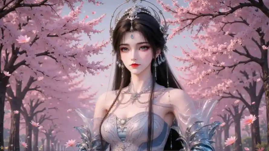 4k樱花壁纸 - 清漪 - 动漫美女 - 华丽头饰「哲风壁纸」