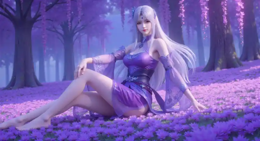 4k紫衣壁纸 - 长发 - 小医仙 - 动漫角色「哲风壁纸」