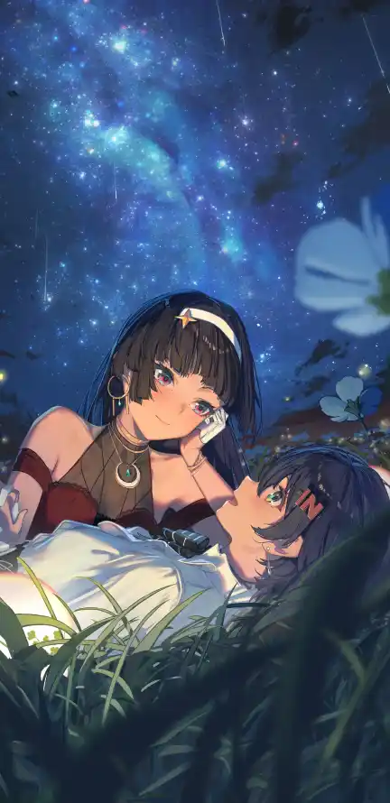 4k动漫壁纸 - 夜晚 - 情侣 - 星空「哲风壁纸」