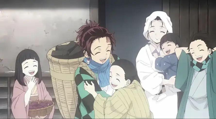 2k炭治郎壁纸-祢豆子与家人团聚-温馨日常「哲风壁纸」