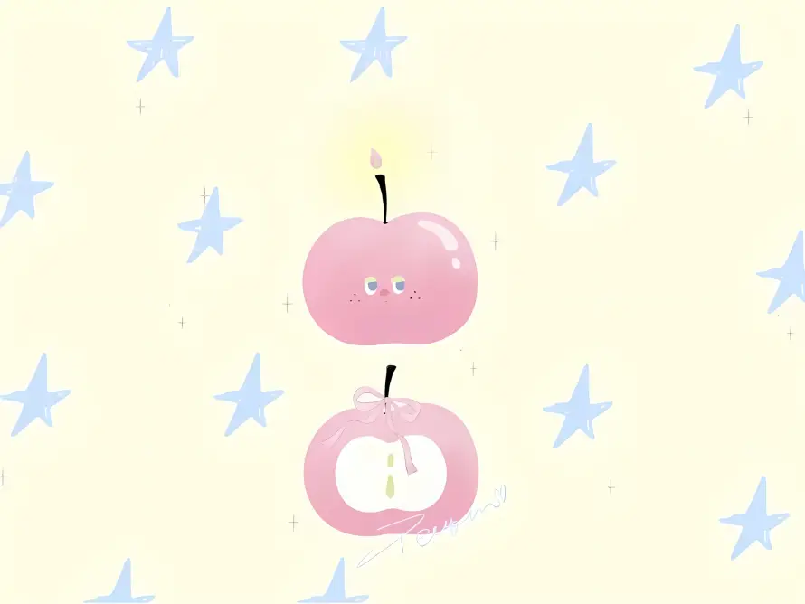 4k卡通壁纸 - 可爱 - 星星 - 苹果「哲风壁纸」