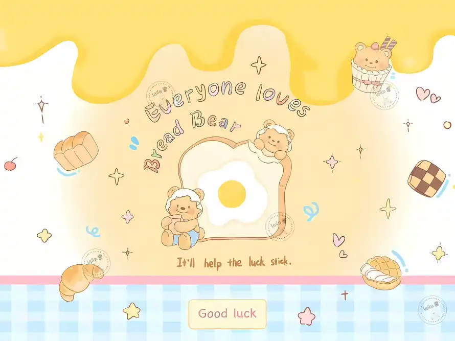 2k卡通壁纸-黄油小熊与可爱-GOODLUCK「哲风壁纸」