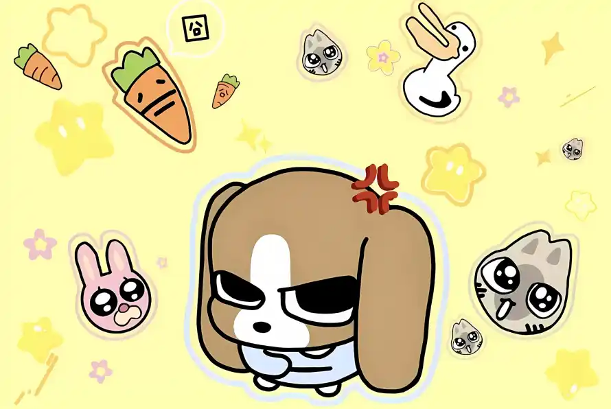 4k卡通壁纸 - 小猫 - 星星 - 胡萝卜「哲风壁纸」