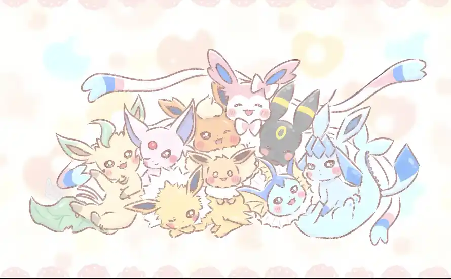 4k伊布壁纸 - 卡通 - 可爱 - 精灵「哲风壁纸」