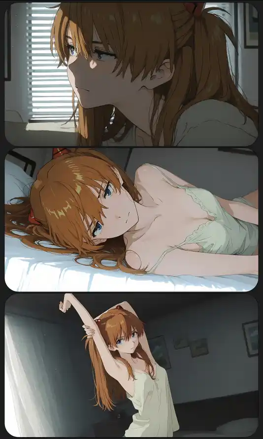 4k插画壁纸 - 睡衣 - eva - 明日香「哲风壁纸」