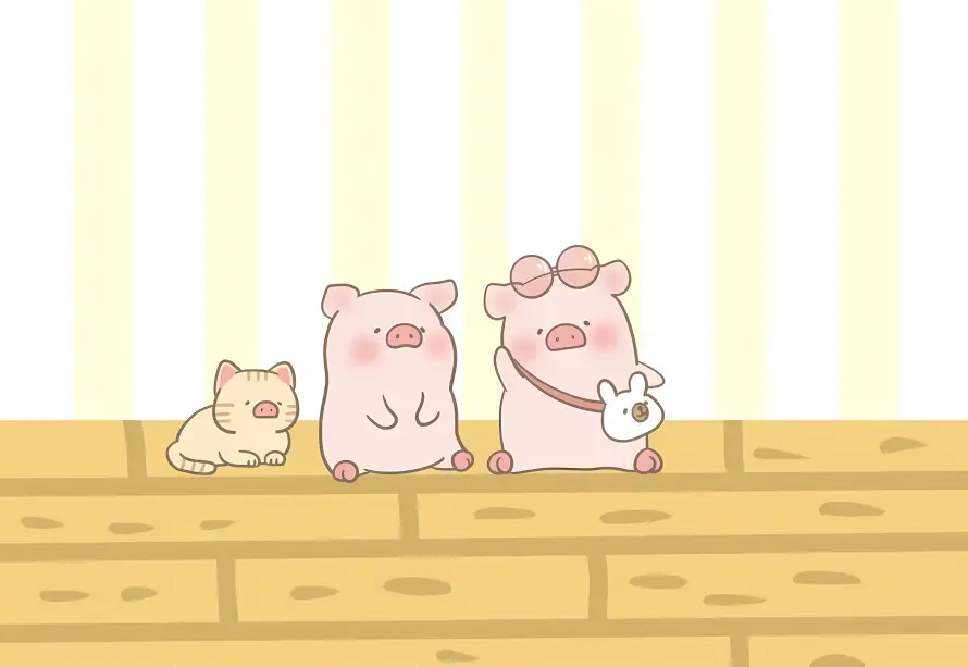 4k兔子壁纸 - 卡通 - 可爱 - 小猪「哲风壁纸」