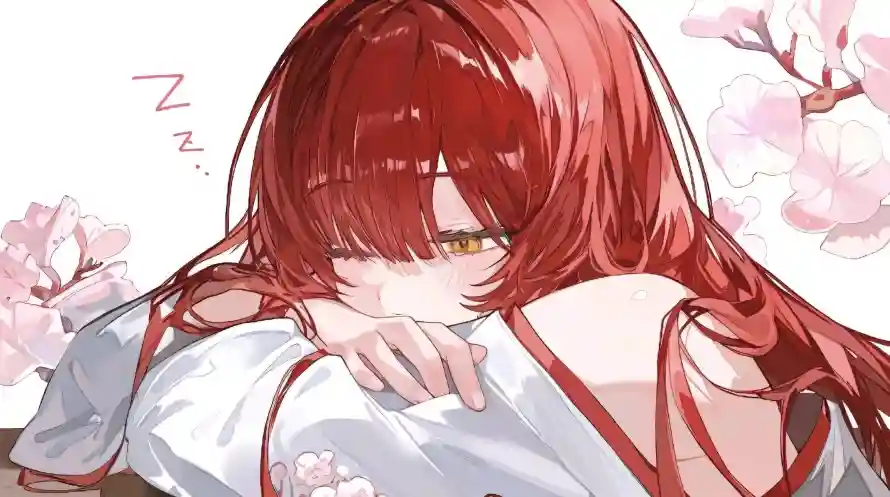 2k樱花壁纸-上杉绘梨衣与白衣-睡颜热门的壁纸「哲风壁纸」