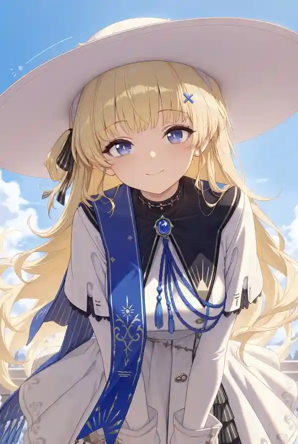 4k菲比壁纸 - 蓝天 - 金发 - 鸣潮「哲风壁纸」