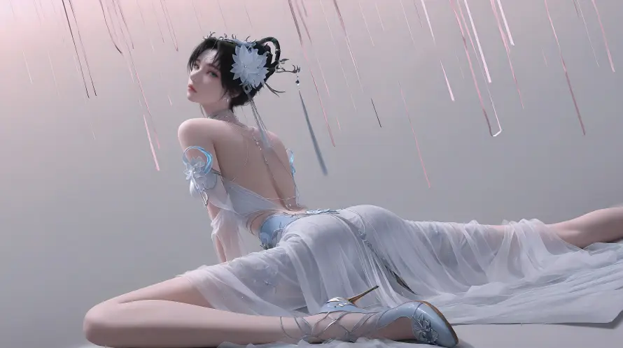 4k古风壁纸 - 白衣 - 美女 - 邀月「哲风壁纸」