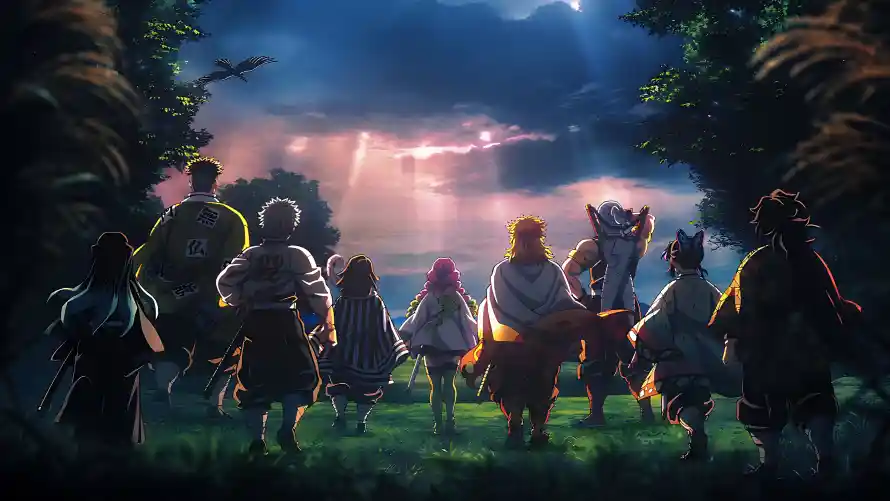 4k动漫壁纸 - 背影 - 草地 - 黄昏「哲风壁纸」