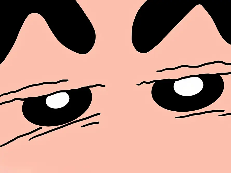 4k卡通壁纸 - 动漫角色 - 卡通特写 - 小新眼睛「哲风壁纸」