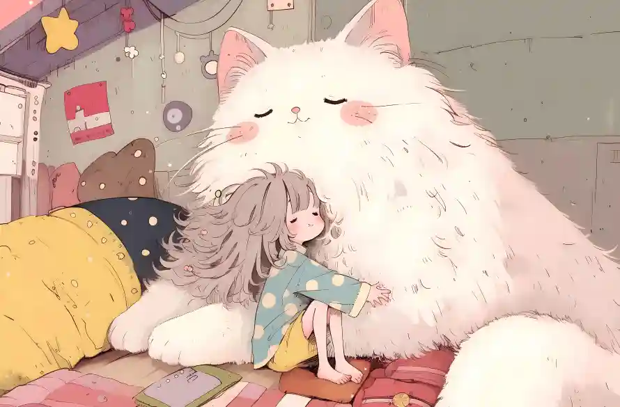 8k卡通壁纸-小女孩与温馨-免费下载「哲风壁纸」