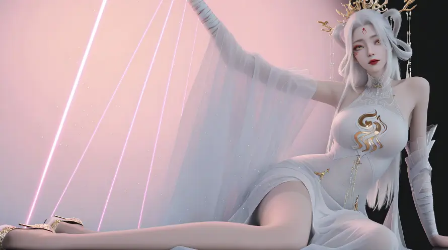 4k古风壁纸 - 小白 - 白衣 - 粉色「哲风壁纸」