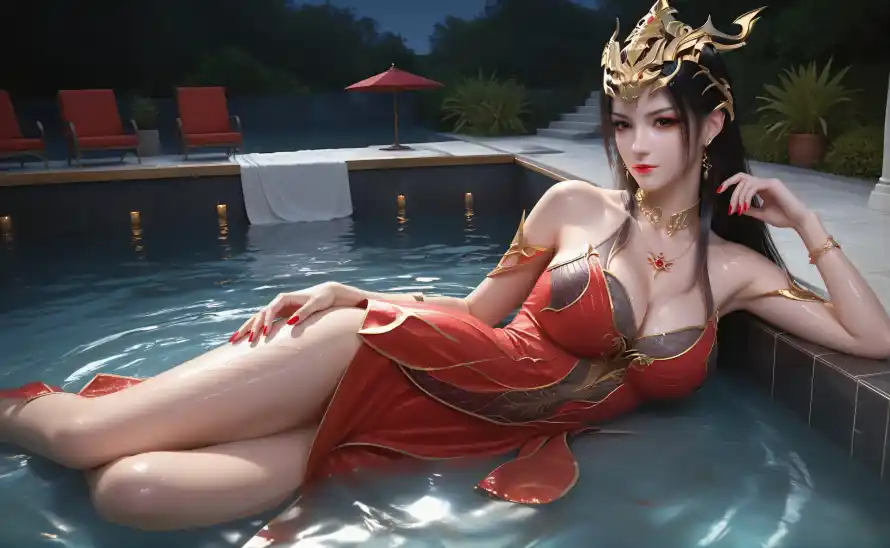 6k性感壁纸-美杜莎与泳池-斗破苍穹热门的壁纸「哲风壁纸」