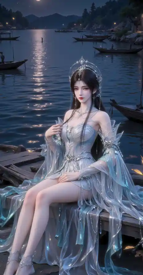 4k古风壁纸 - 月光 - 清漪 - 薄纱裙「哲风壁纸」