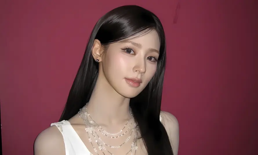 4k长发壁纸 - 赵美廷 - 红色背景 - 蕾丝项链「哲风壁纸」 4k长发壁纸 - 赵美廷 - 红色背景 - 蕾丝项链「哲风壁纸」