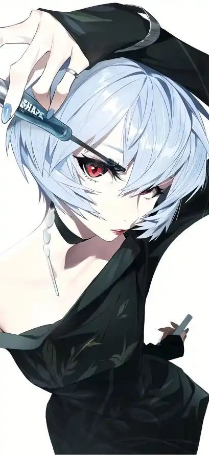 4k红瞳壁纸 - eva - 绫波丽 - 浅蓝短发「哲风壁纸」