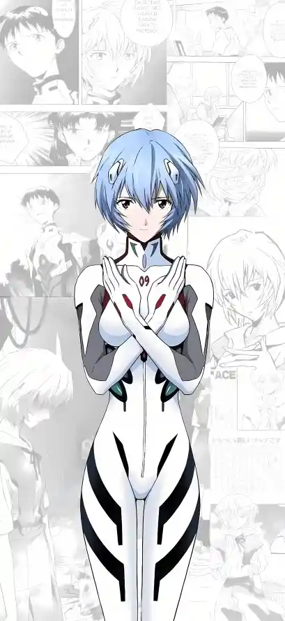 4keva壁纸 - 绫波丽 - 动漫角色 - 黑白背景「哲风壁纸」