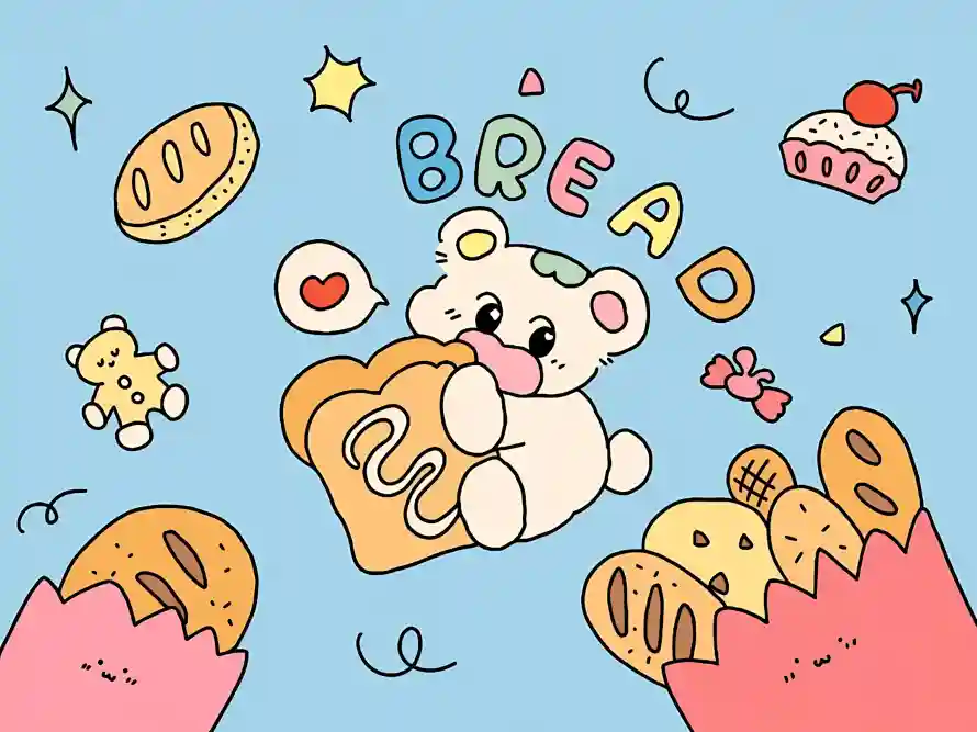 2k卡通壁纸-蓝色背景 - 甜点-热门的壁纸「哲风壁纸」