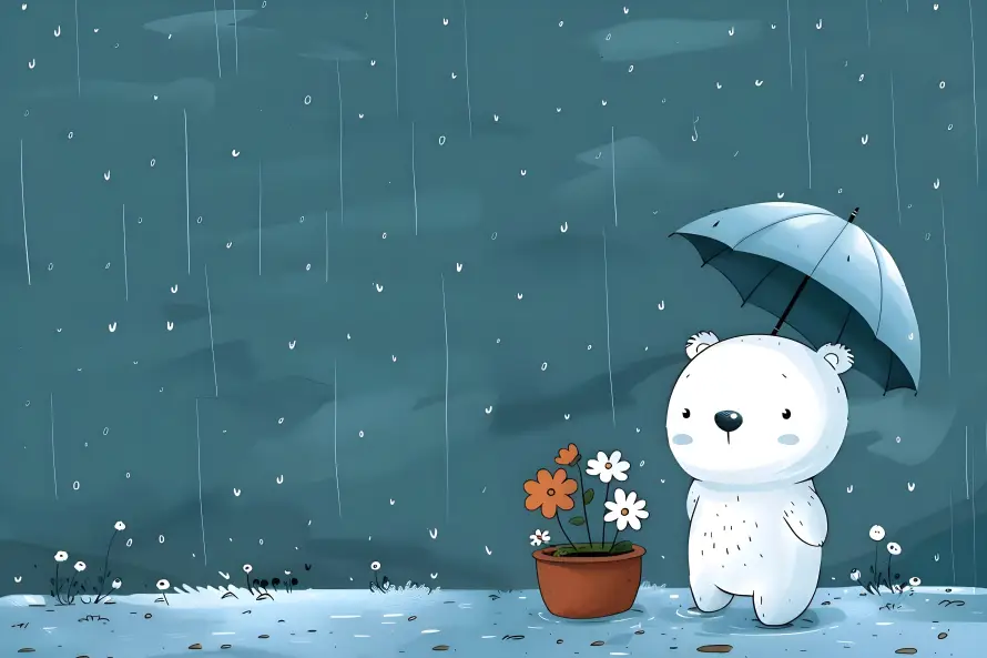 5k动漫壁纸-雨天和花盆-壁纸推荐「哲风壁纸」