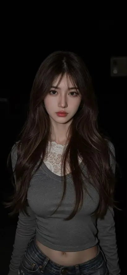 4k夜景壁纸 - 美女 - 长发 - Ios「哲风壁纸」