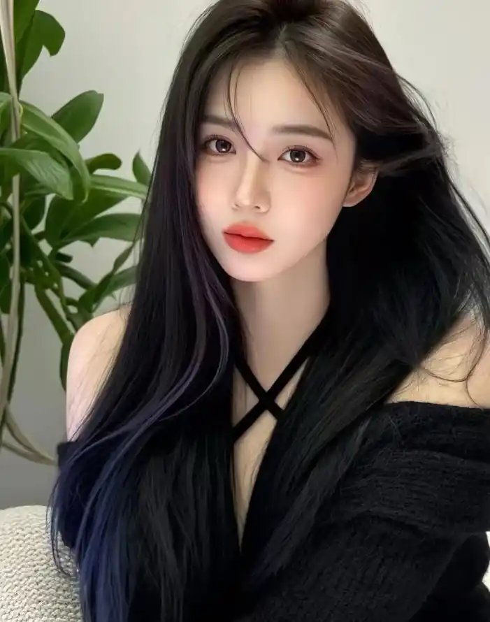 4k红唇壁纸 - 绿植 - 美女 - 长发「哲风壁纸」