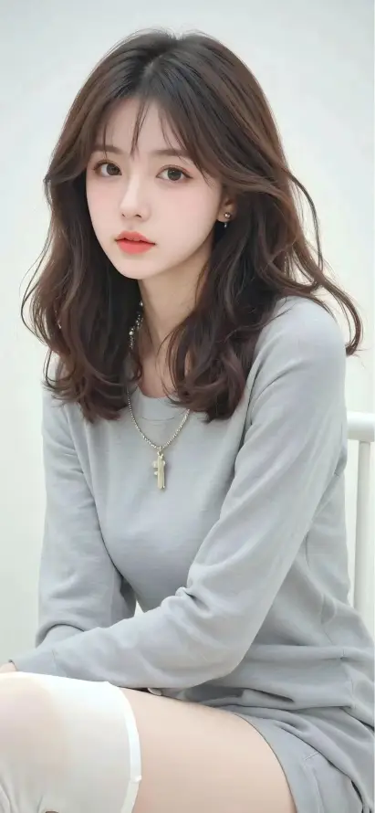 4k坐姿壁纸 - 清纯 - 美女 - 长发「哲风壁纸」