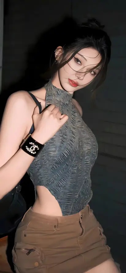 4k吊带壁纸 - 眼镜 - 短裙 - 美女「哲风壁纸」