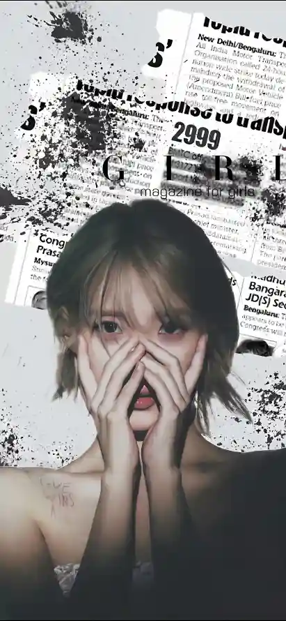 4kIU壁纸 - 报纸 - 捂嘴 - 泼墨「哲风壁纸」