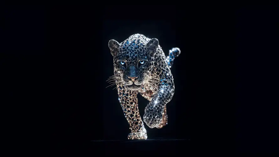 4k艺术壁纸 - 豹 - 荧光 - 闪亮「哲风壁纸」