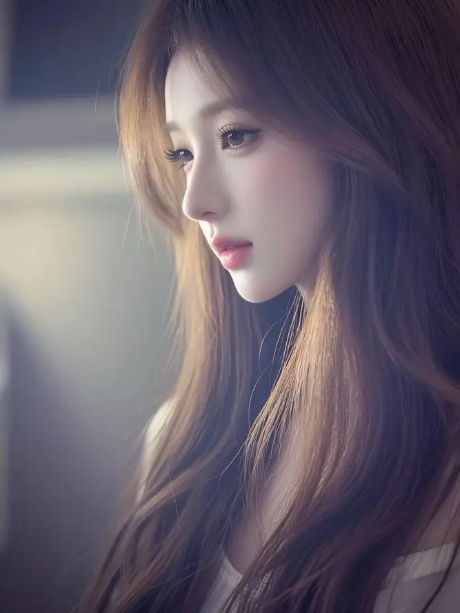 4k暖光壁纸 - 柔和 - 红唇 - 美女「哲风壁纸」