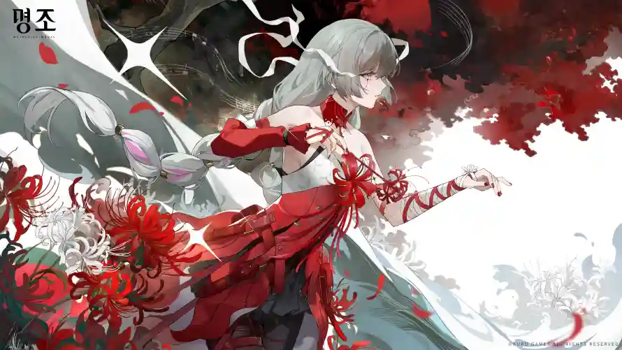 4k白发壁纸-弗洛洛与红衣-水墨风格热门的壁纸「哲风壁纸」